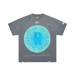 Rough Play Aura Sold Separately Oversized Graphic Tee — Washed Grey