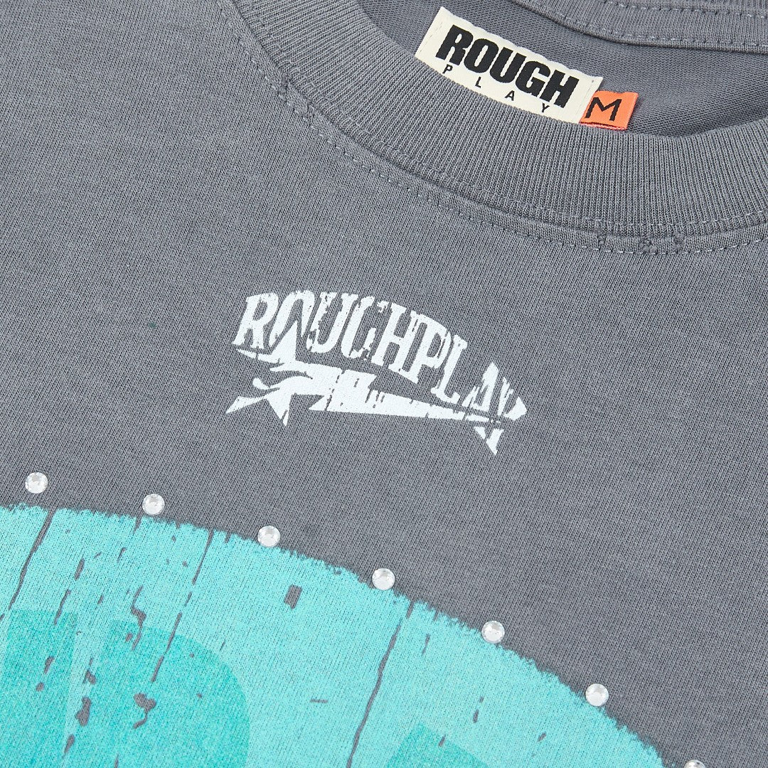 Rough Play Aura Sold Separately Oversized Graphic Tee — Washed Grey