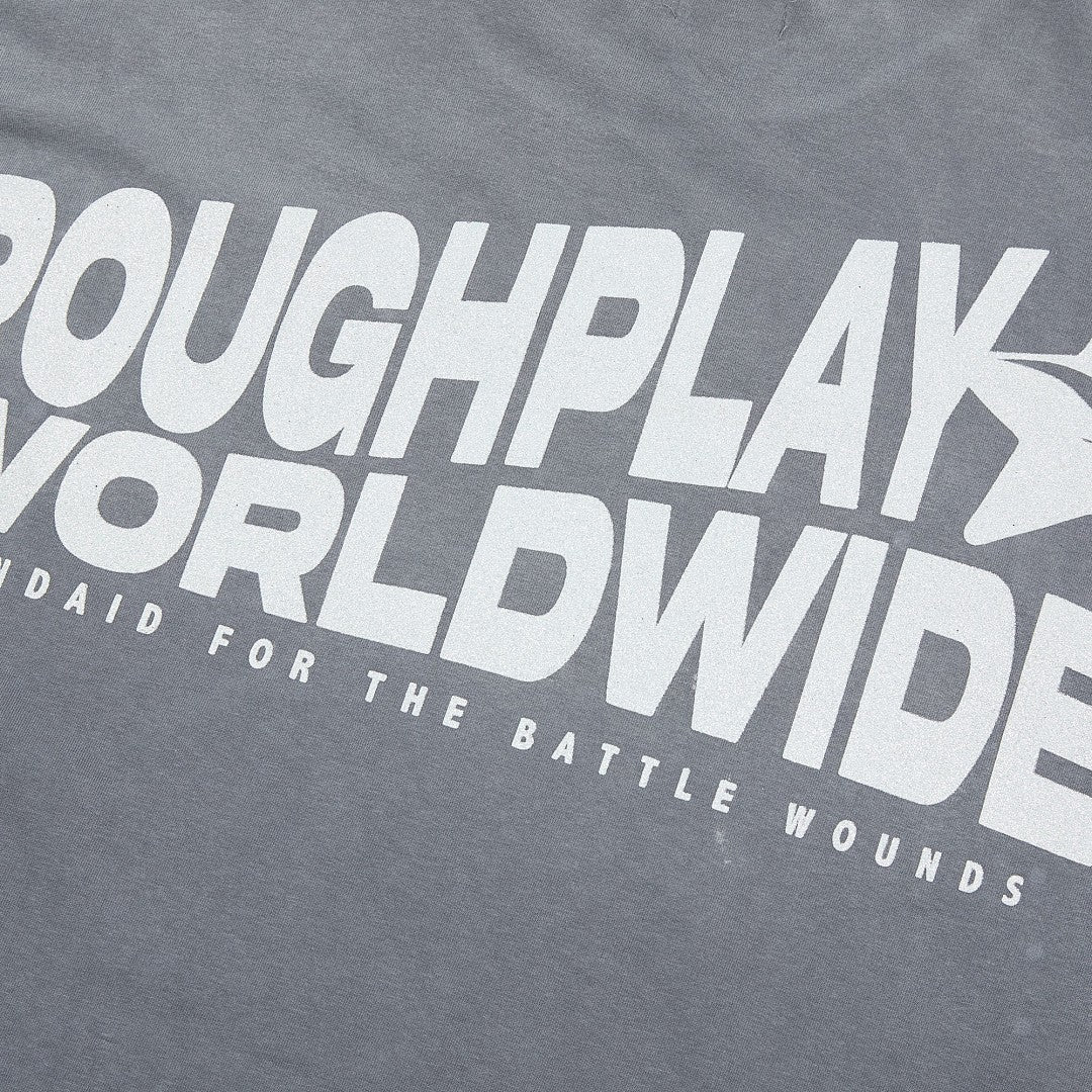Rough Play Aura Sold Separately Oversized Graphic Tee — Washed Grey