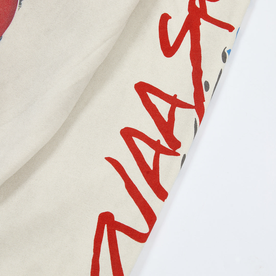 DUAA Velocity Speed Racing Oversized Zip Hoodie — Washed Beige