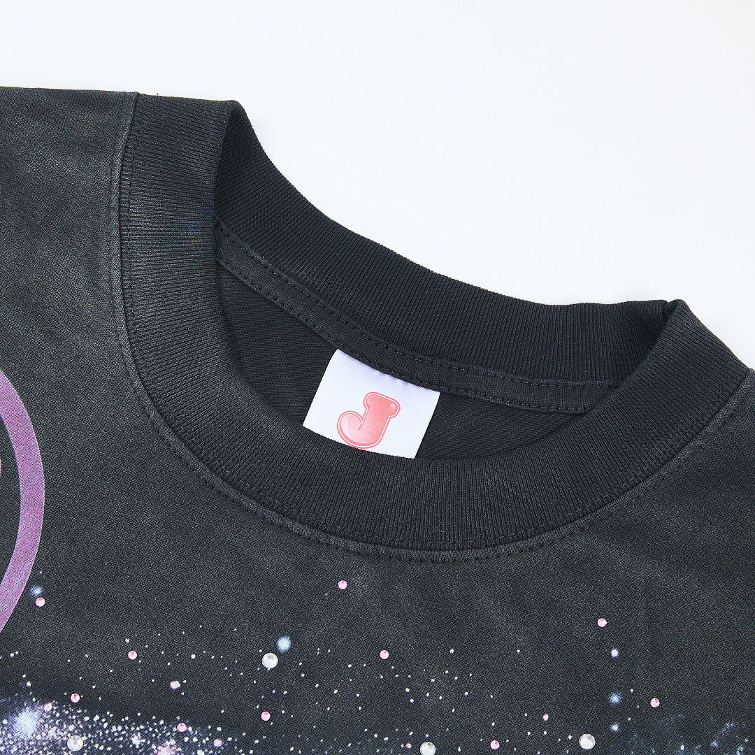 Jellybean VR Vision Oversized Graphic Tee — Washed Black