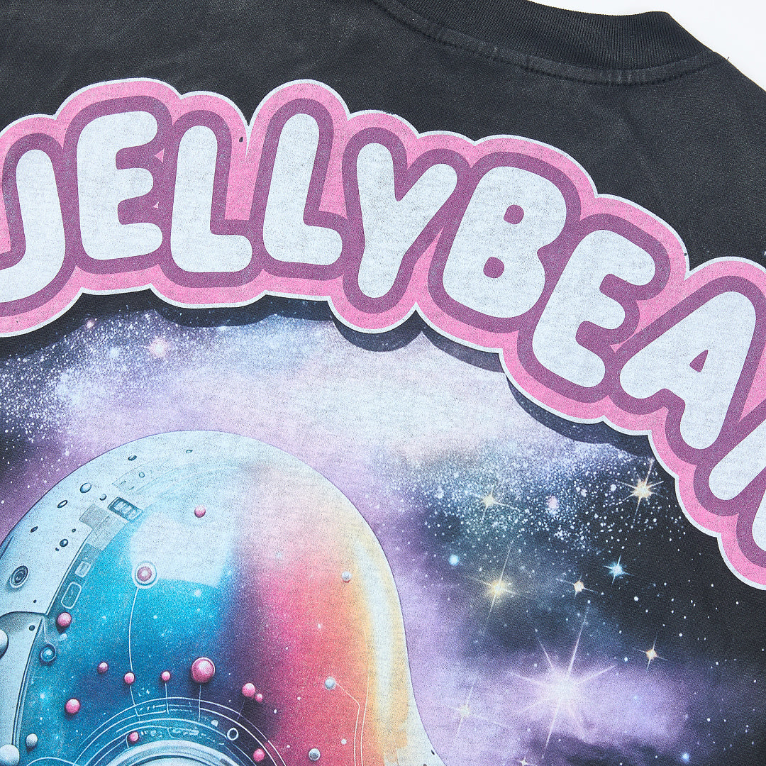 Jellybean VR Vision Oversized Graphic Tee — Washed Black