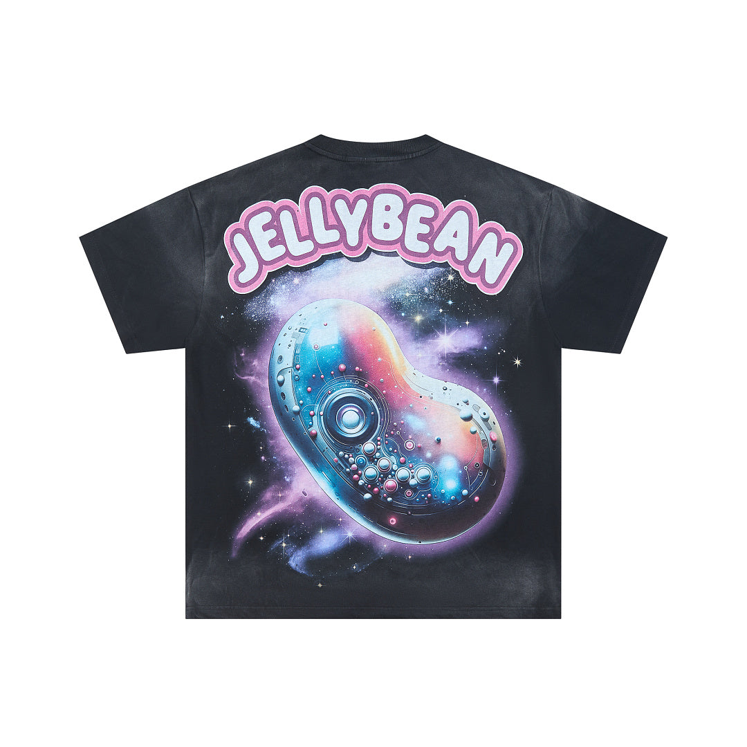 Jellybean VR Vision Oversized Graphic Tee — Washed Black