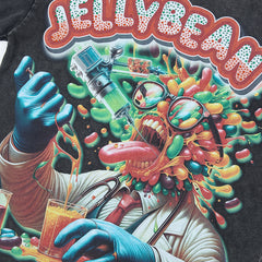 Jellybean Doctor Bean Oversized Graphic Tee — Washed Black