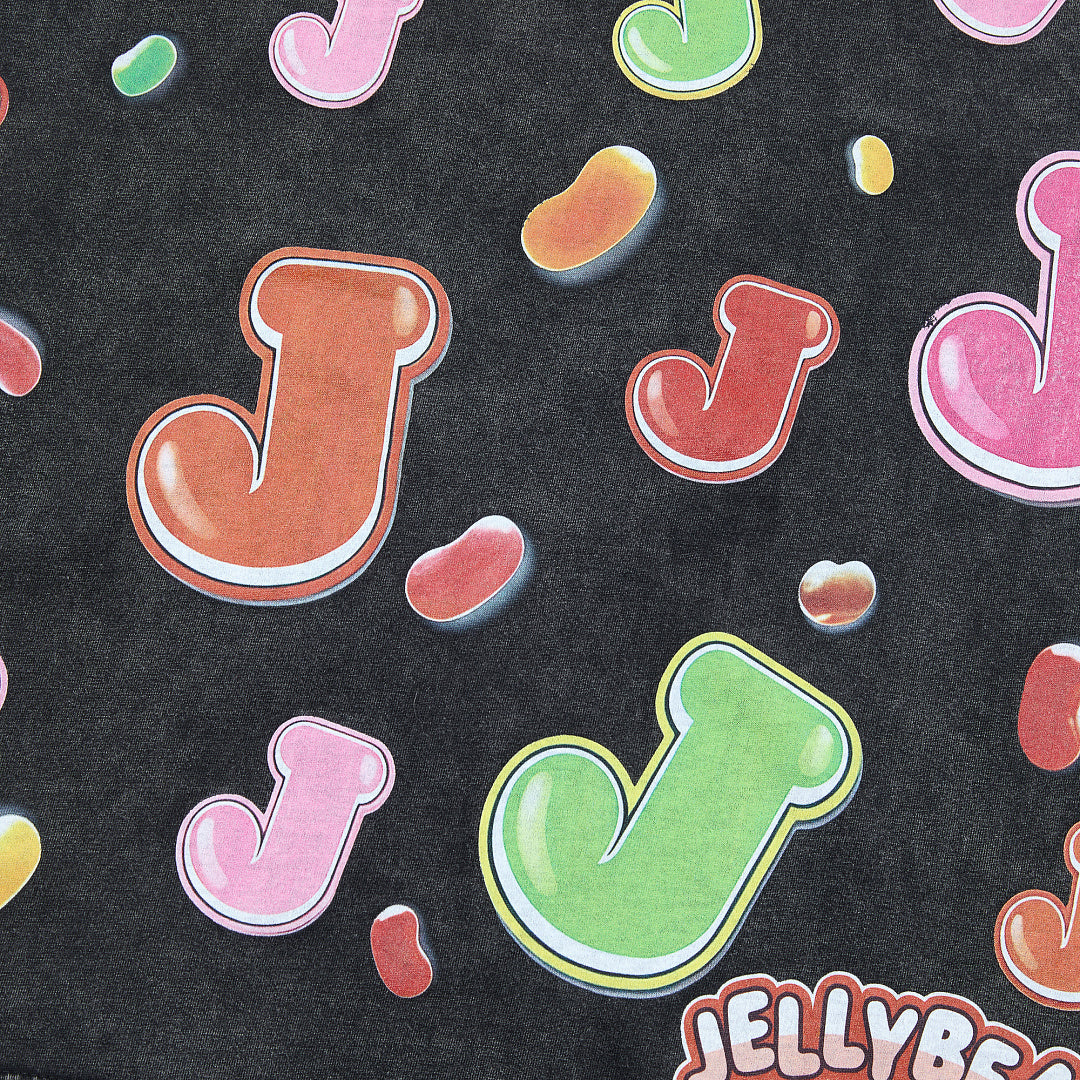 Jellybean Doctor Bean Oversized Graphic Tee — Washed Black
