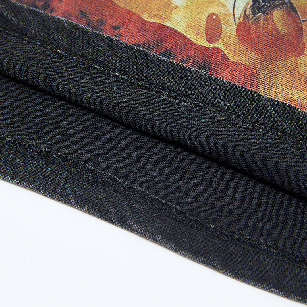 Jellybean Nuke Oversized Graphic Tee — Washed Black