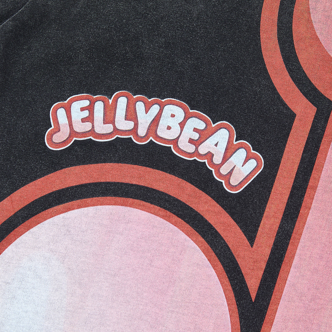 Jellybean Nuke Oversized Graphic Tee — Washed Black