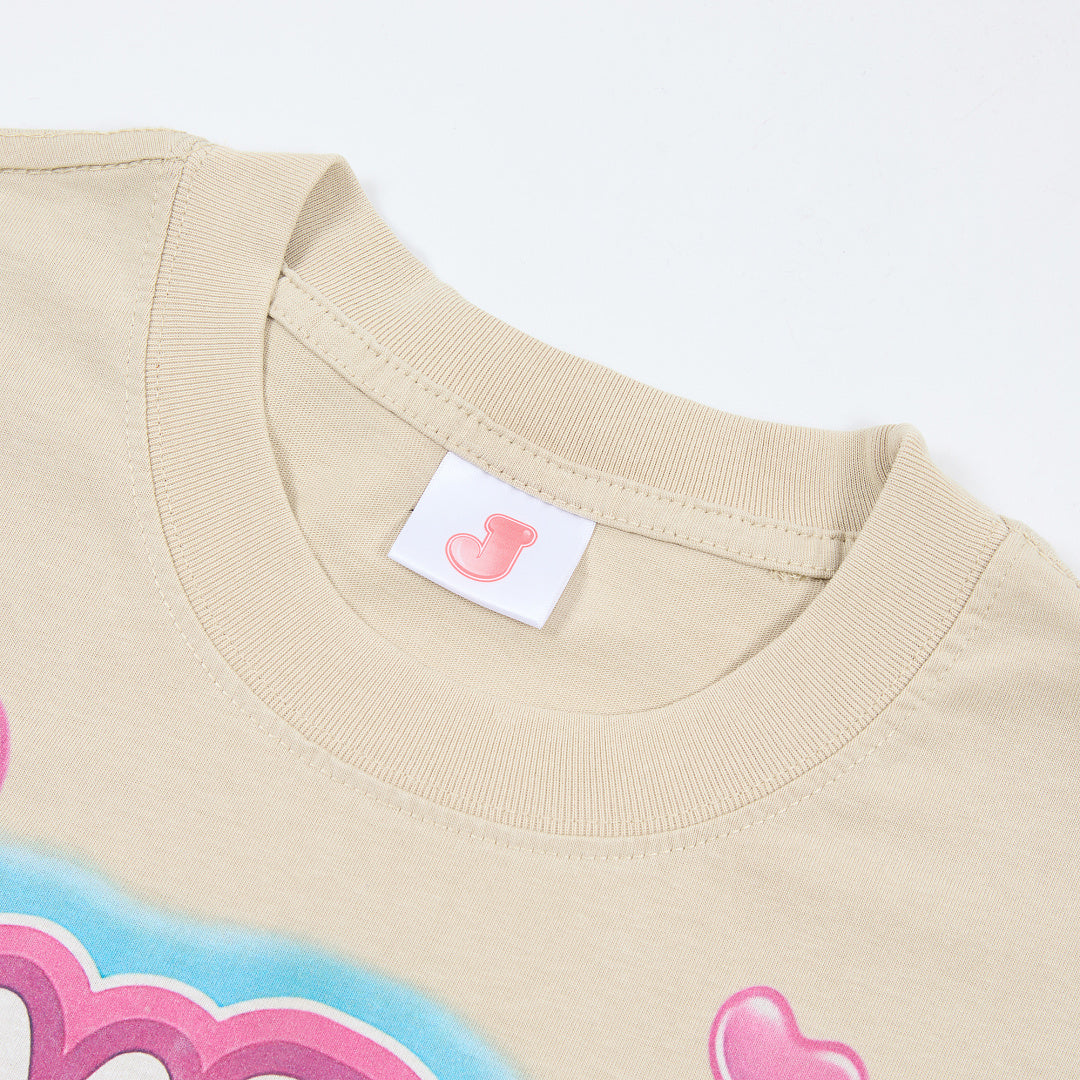 Jellybean Miss Mayhem Oversized Graphic Tee — Washed Beige