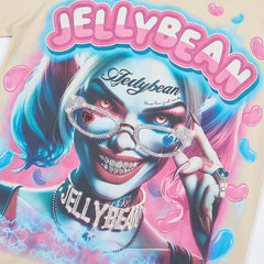 Jellybean Miss Mayhem Oversized Graphic Tee — Washed Beige
