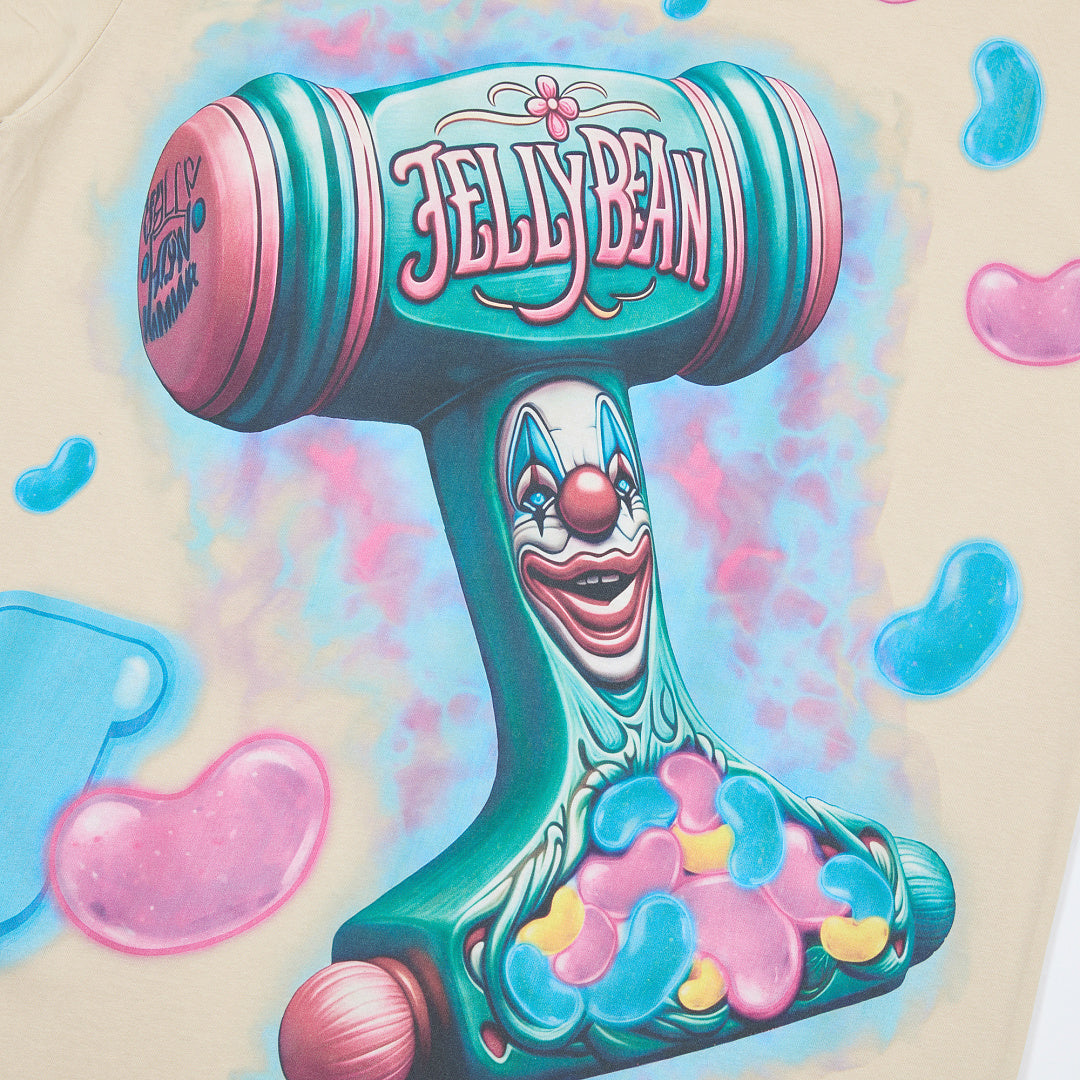 Jellybean Miss Mayhem Oversized Graphic Tee — Washed Beige