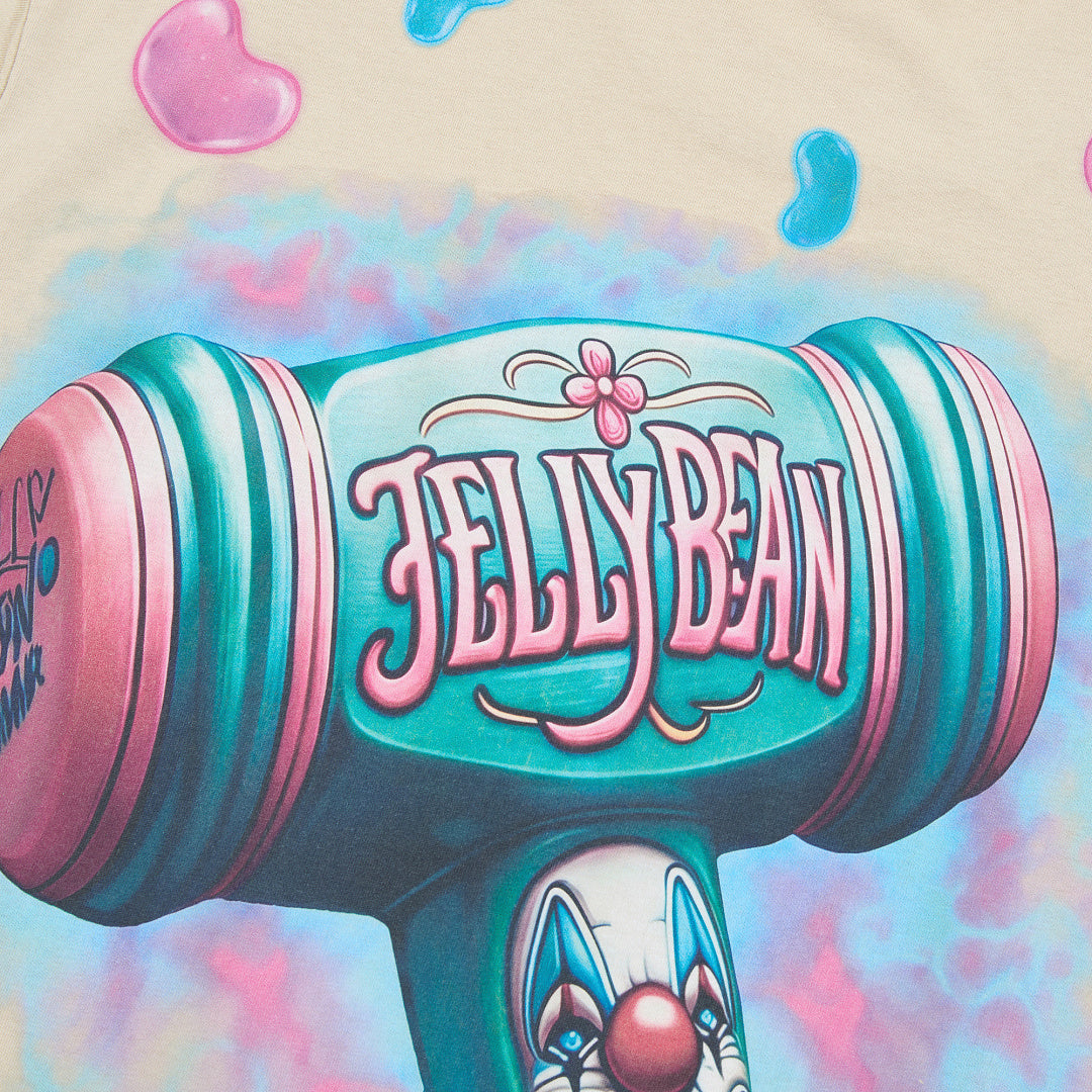 Jellybean Miss Mayhem Oversized Graphic Tee — Washed Beige