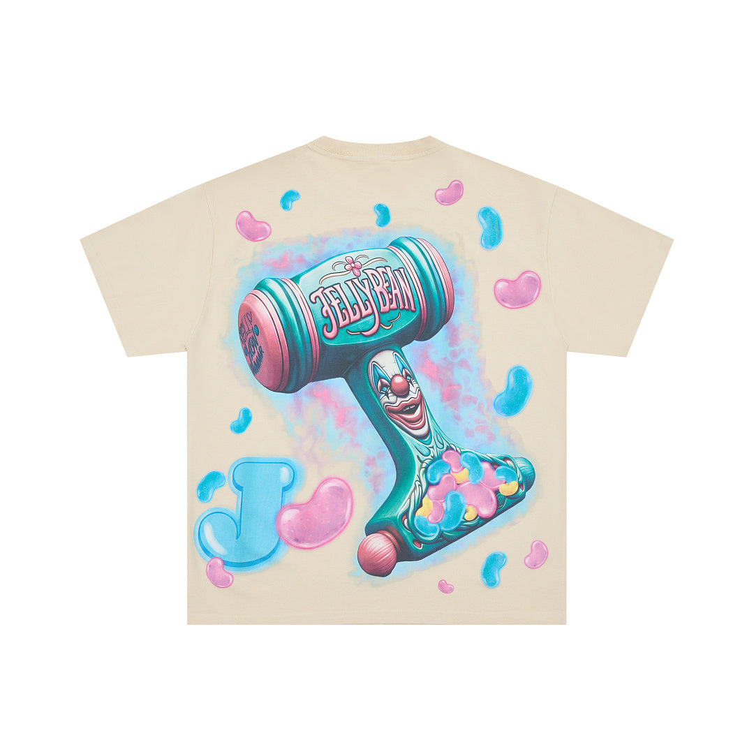 Jellybean Miss Mayhem Oversized Graphic Tee — Washed Beige