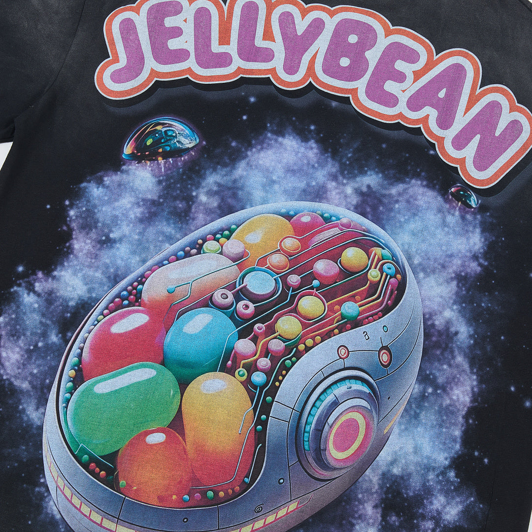 Jellybean Android Oversized Graphic Tee — Washed Black