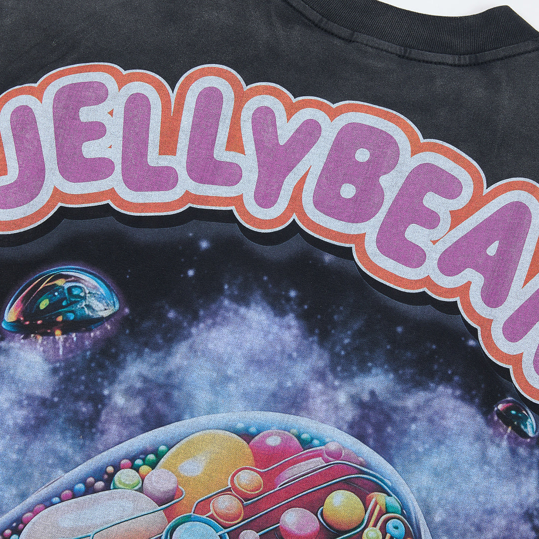 Jellybean Android Oversized Graphic Tee — Washed Black