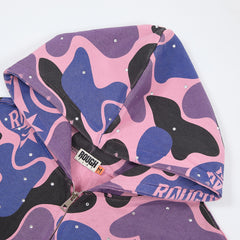 Rough Play All-Over Camo Oversized Zip Hoodie — Pink