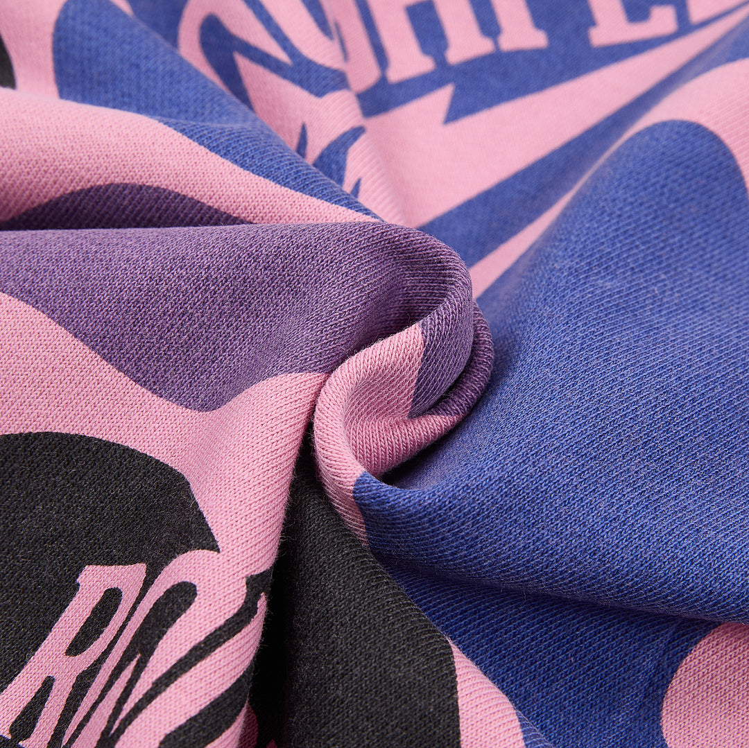 Rough Play All-Over Camo Oversized Zip Hoodie — Pink
