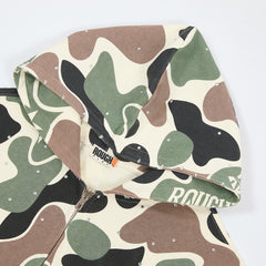 Rough Play All-Over Camo Oversized Zip Hoodie — Cream
