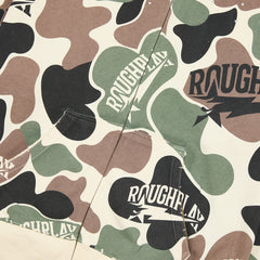Rough Play All-Over Camo Oversized Zip Hoodie — Cream