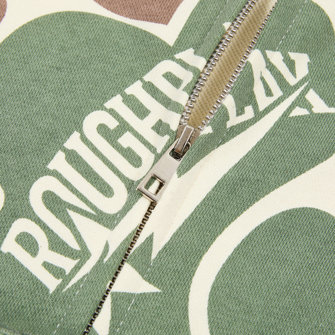 Rough Play All-Over Camo Oversized Zip Hoodie — Cream