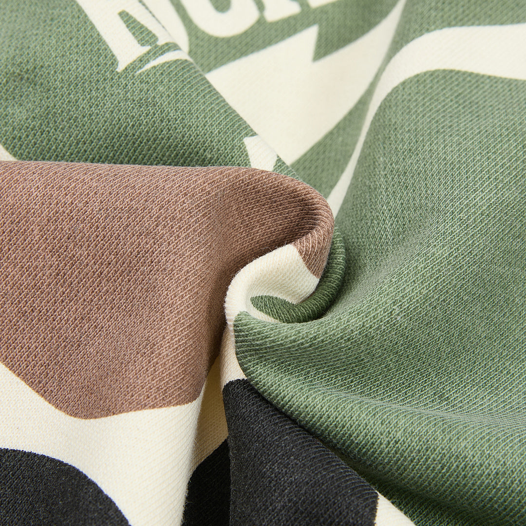 Rough Play All-Over Camo Oversized Zip Hoodie — Cream