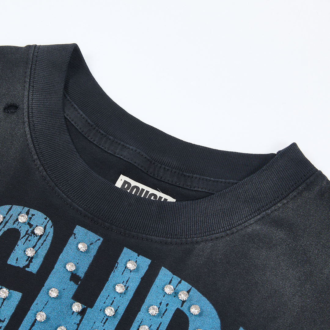 Rough Play Bandaid for the Battle Wounds Oversized Graphic Tee — Washed Black
