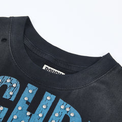 Rough Play Bandaid for the Battle Wounds Oversized Graphic Tee — Washed Black
