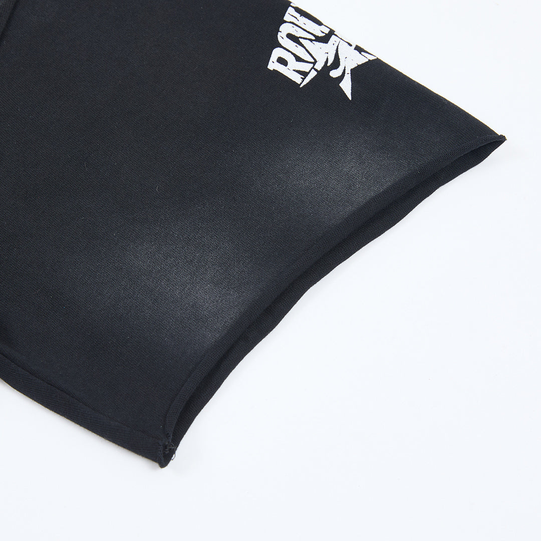Rough Play Bandaid for the Battle Wounds Oversized Graphic Tee — Washed Black