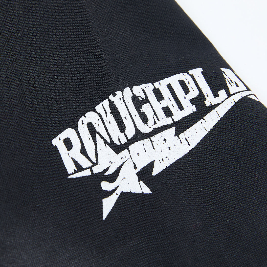 Rough Play Bandaid for the Battle Wounds Oversized Graphic Tee — Washed Black
