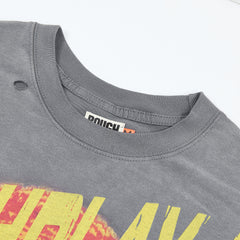 Rough Play Bandaid for the Battle Wounds Oversized Graphic Tee — Washed Grey