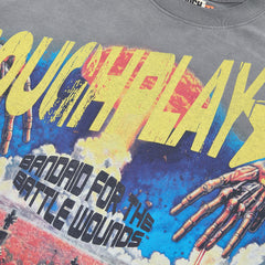 Rough Play Bandaid for the Battle Wounds Oversized Graphic Tee — Washed Grey