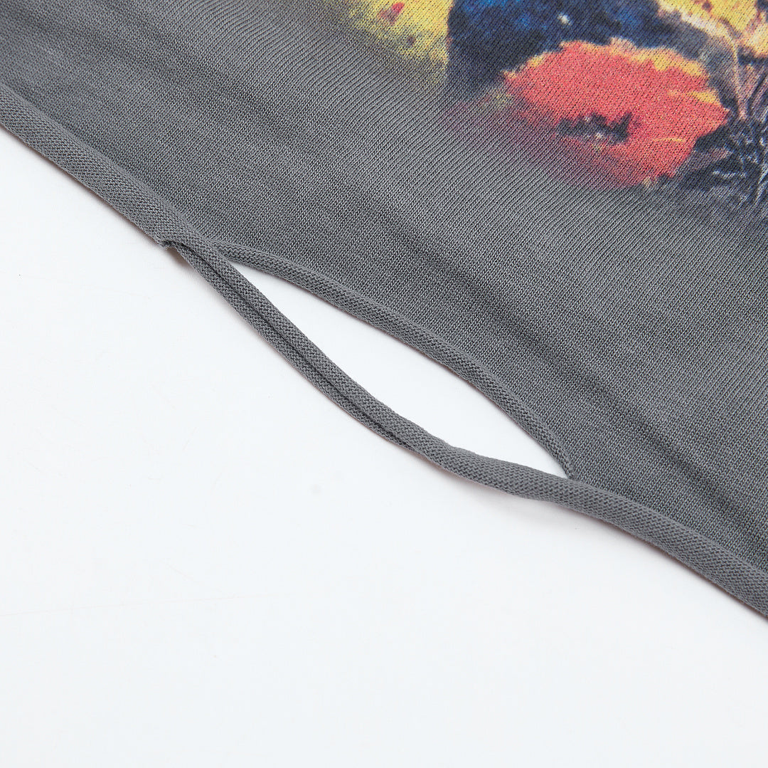 Rough Play Bandaid for the Battle Wounds Oversized Graphic Tee — Washed Grey