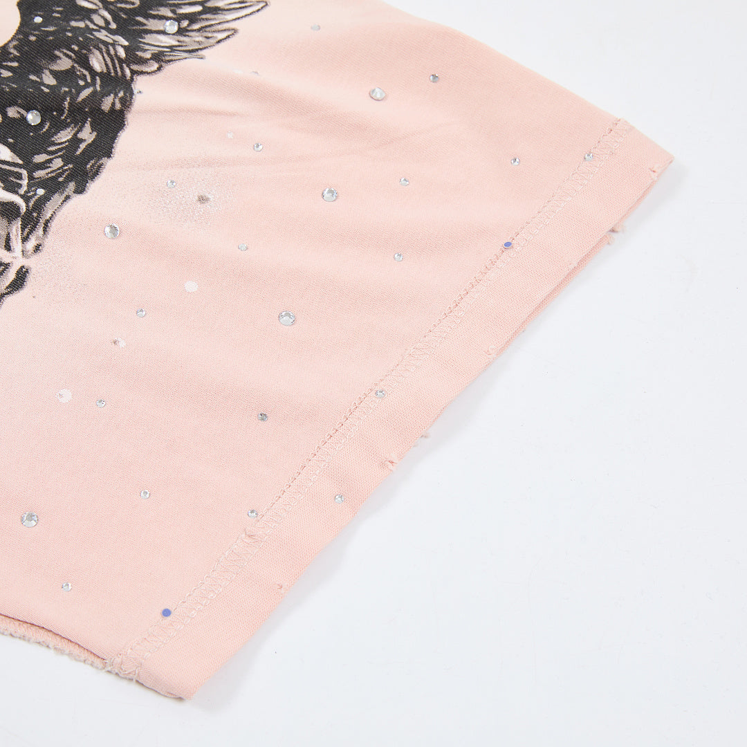 Rare Peace Statues Oversized Graphic Tee — Pink
