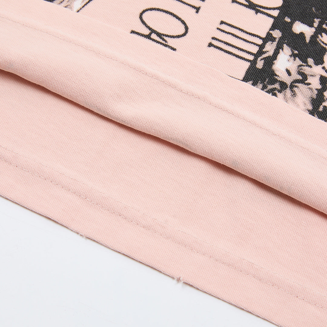 Rare Peace Statues Oversized Graphic Tee — Pink