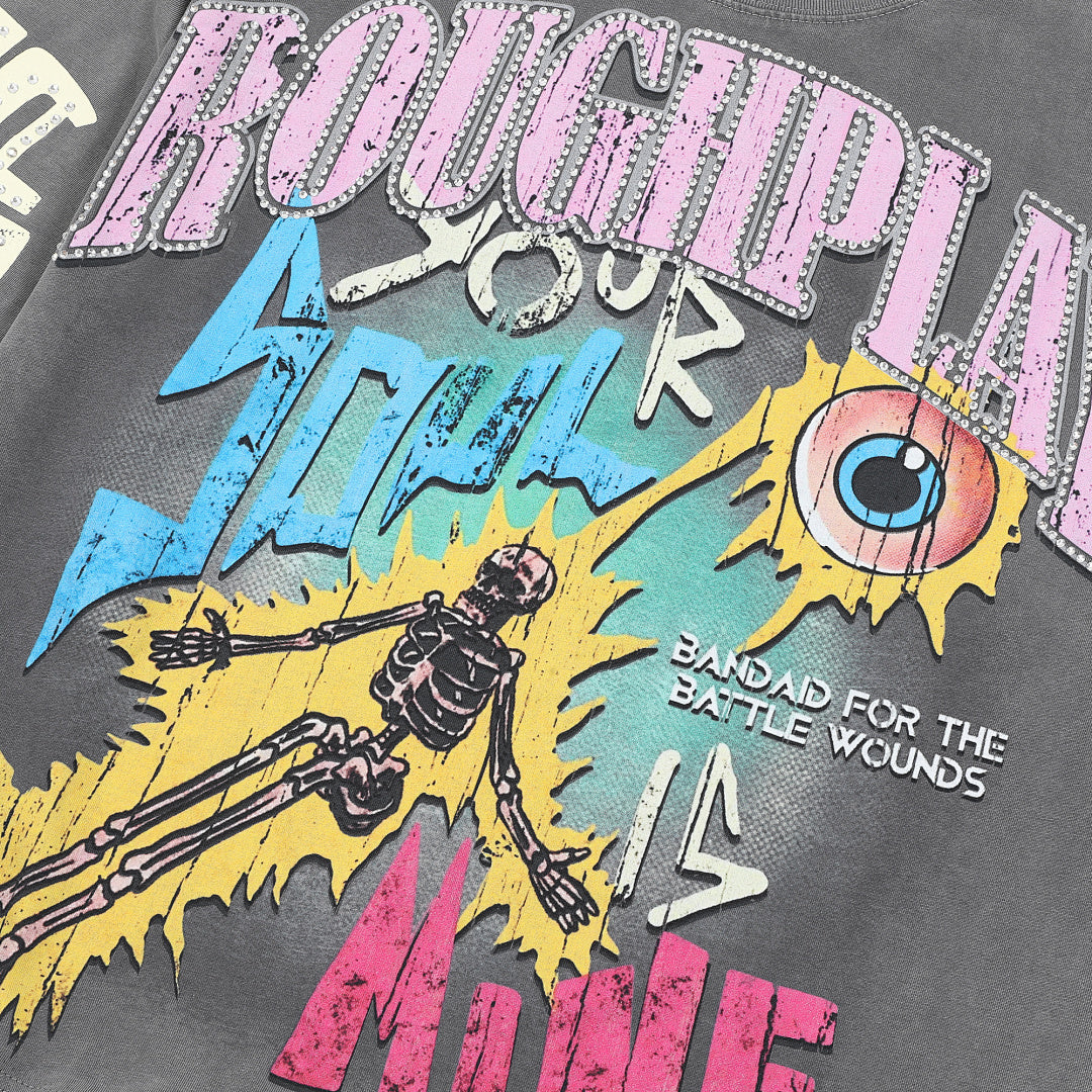 Rough Play Your Soul Is Mine Oversized Long Sleeve — Grey