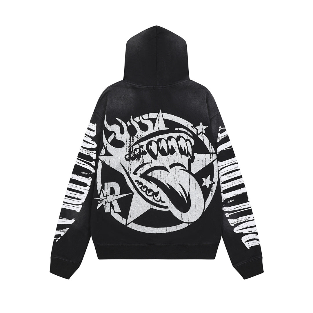 Rough Play Skull DJ Oversized Hoodie — Black