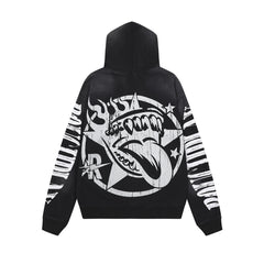 Rough Play Skull DJ Oversized Hoodie — Black