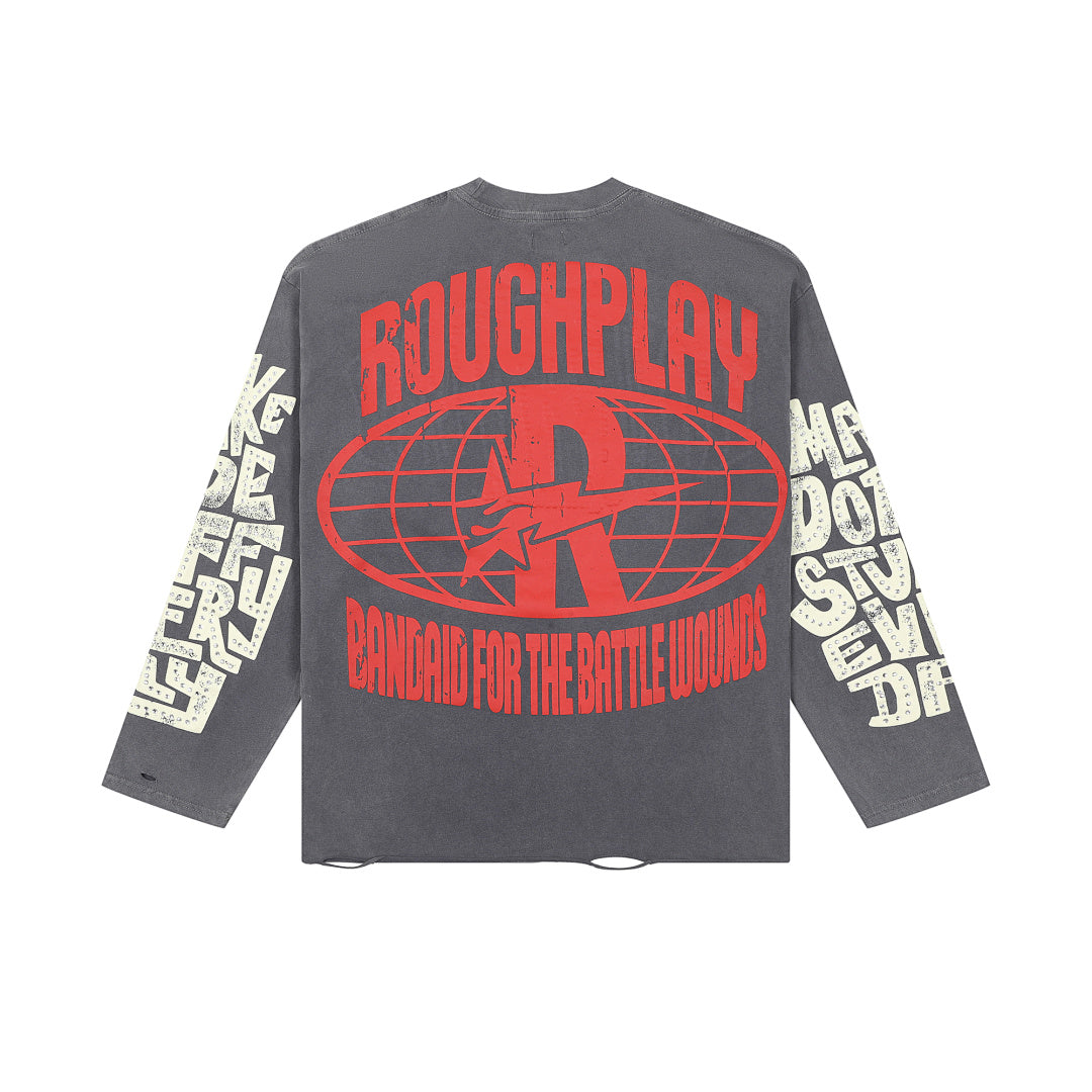Rough Play Desert Girls Oversized Long Sleeve — Grey