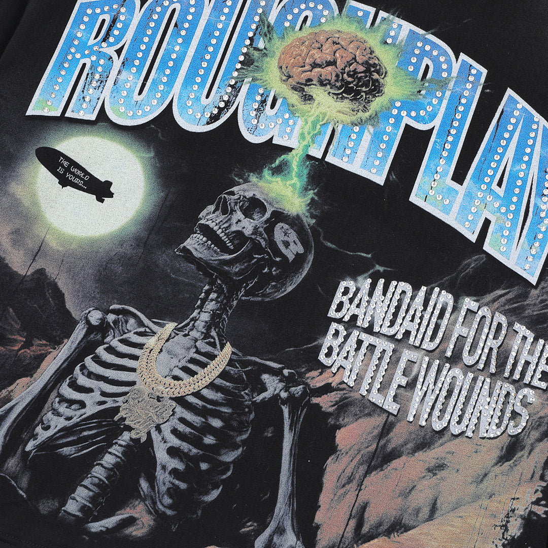 Rough Play Skeleton Brain Oversized Long Sleeve — Black