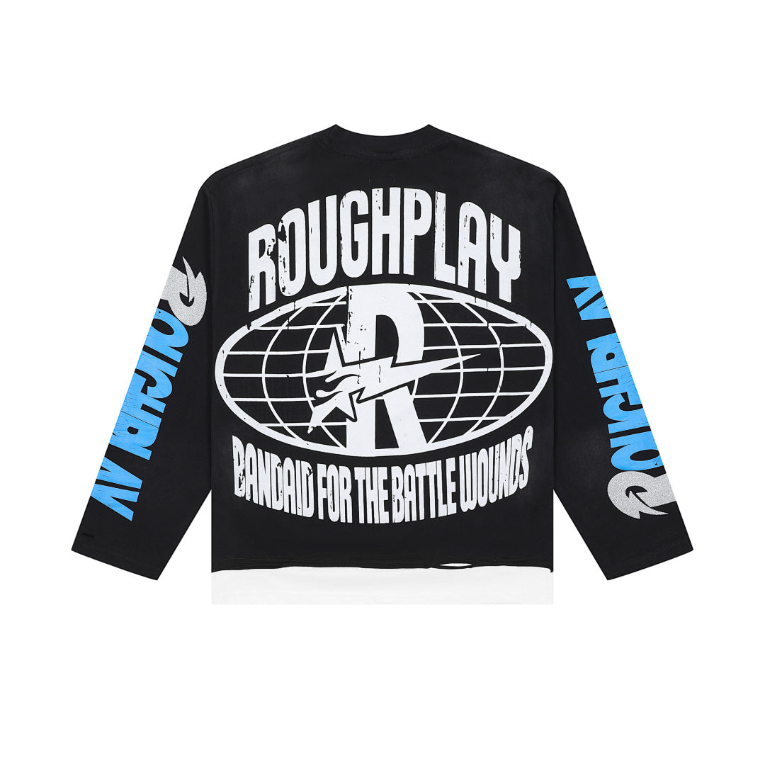 Rough Play Skeleton Brain Oversized Long Sleeve — Black