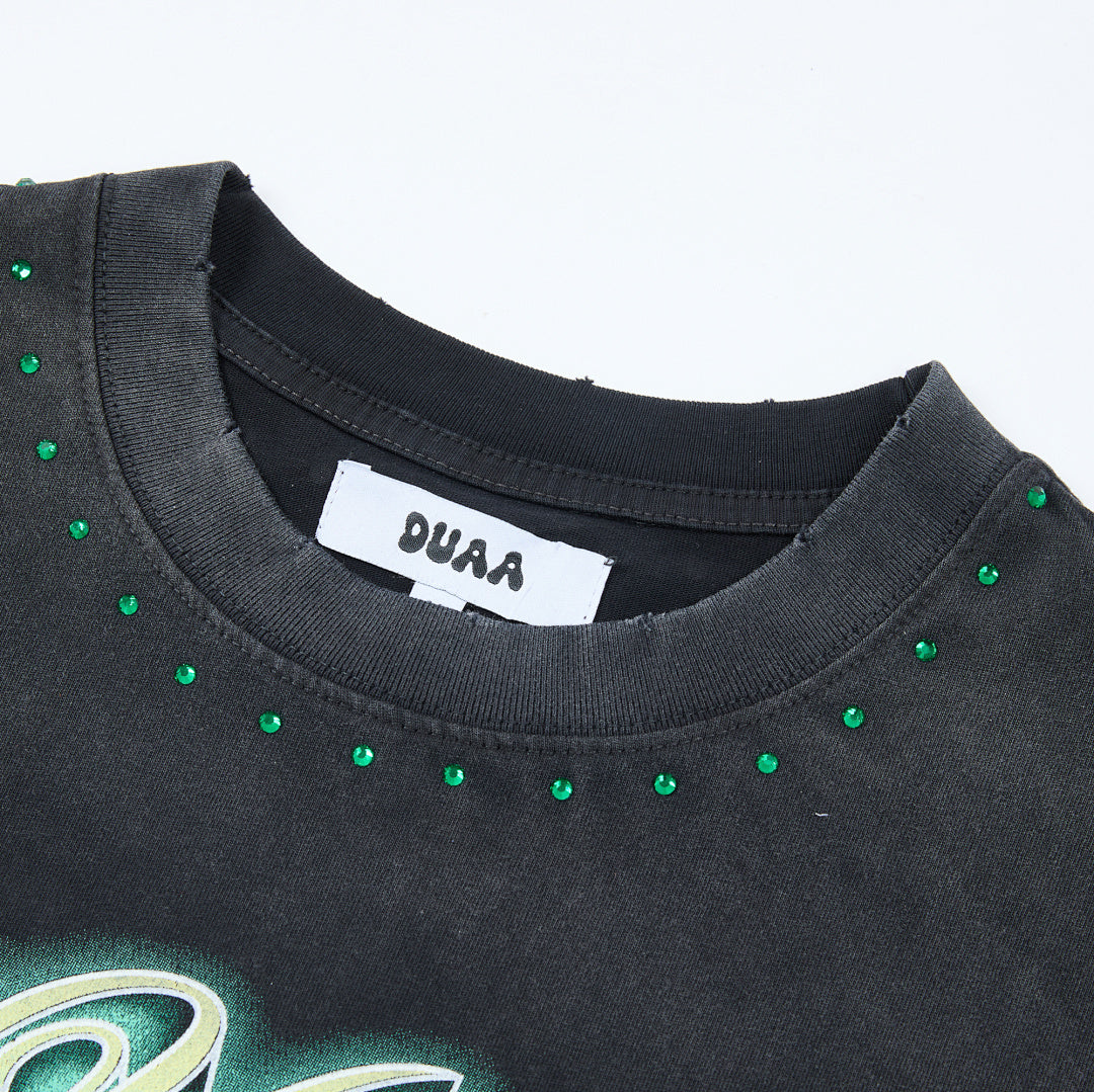 DUAA Pegasus Oversized Long Sleeve Tee — Black