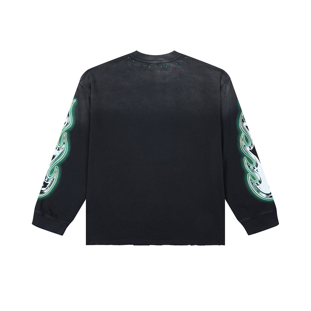 DUAA Pegasus Oversized Long Sleeve Tee — Black