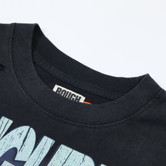 Rough Play Skeleton Wrestler Oversized Long Sleeve Tee — Black