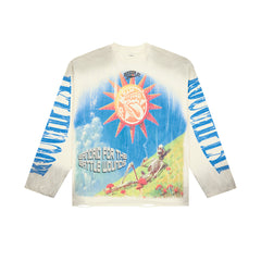 Rough Play Sunshine Skeleton Oversized Long Sleeve Tee — Cream