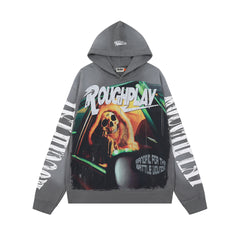 Rough Play Skull DJ Oversized Hoodie — Grey