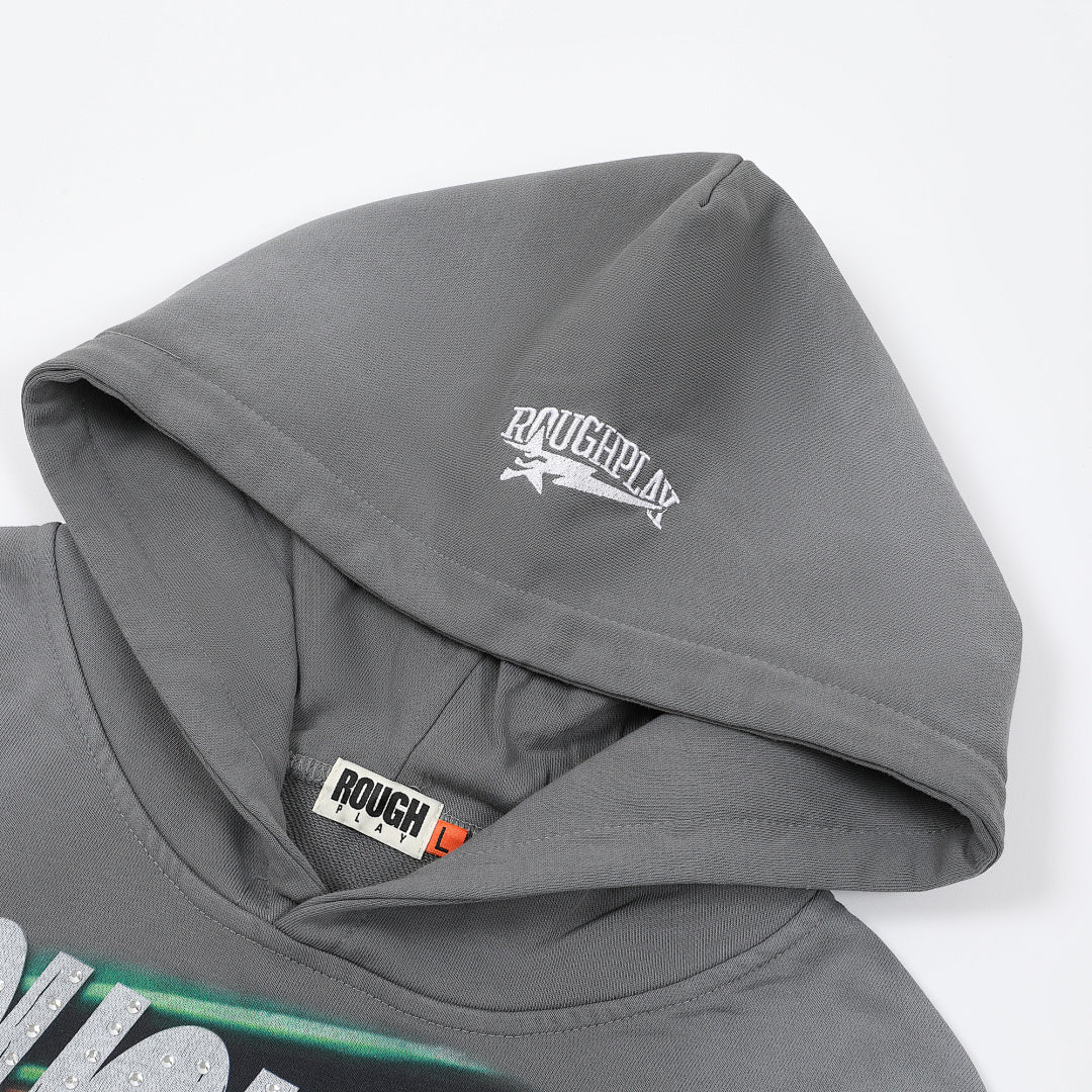 Rough Play Skull DJ Oversized Hoodie — Grey