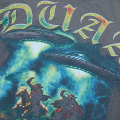 DUAA UFO Abduction Oversized Graphic Tee — Washed Grey