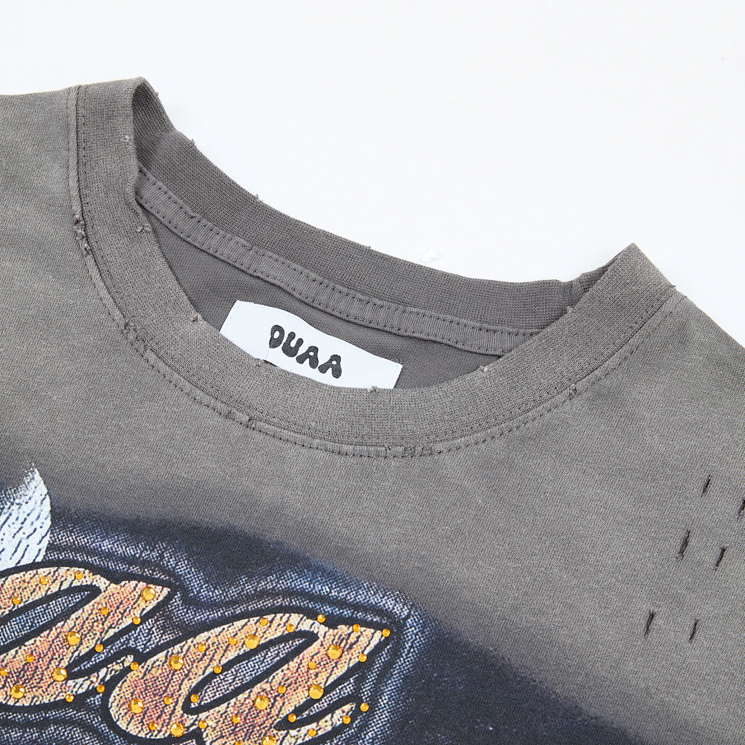 DUAA Wear World Cup 1993 Oversized Graphic Tee — Washed Grey