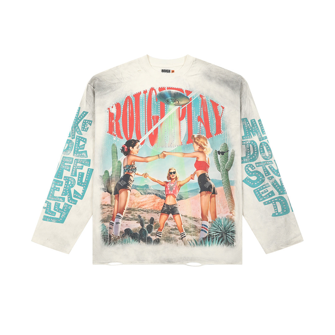Rough Play Desert Girls Oversized Long Sleeve — Cream
