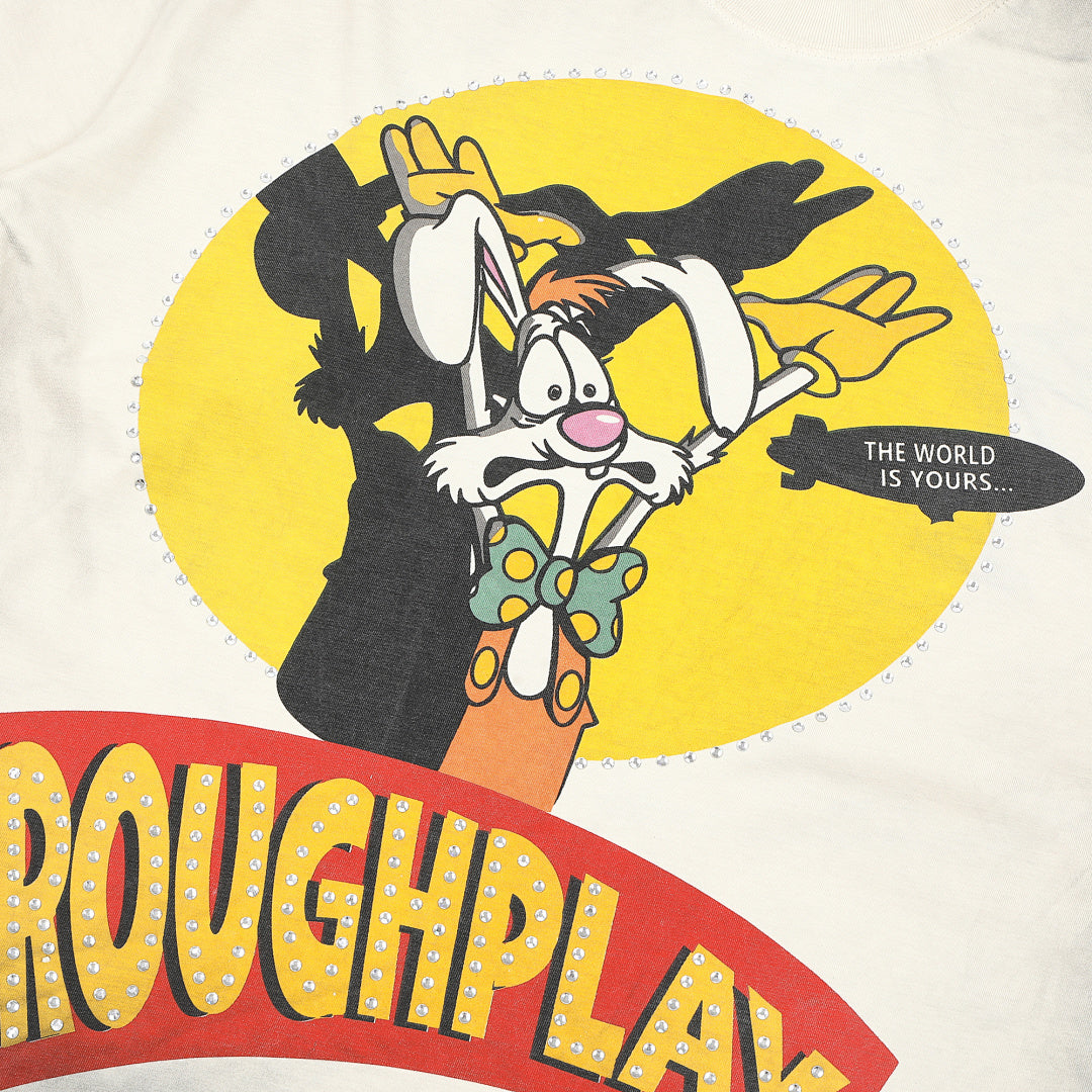 Rough Play Sylvester Oversized Graphic Tee — Cream