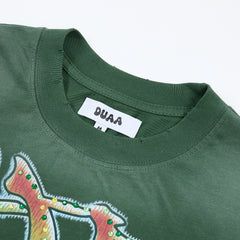 DUAA Guide Me Protect Me Oversized Graphic Tee — Forest Green